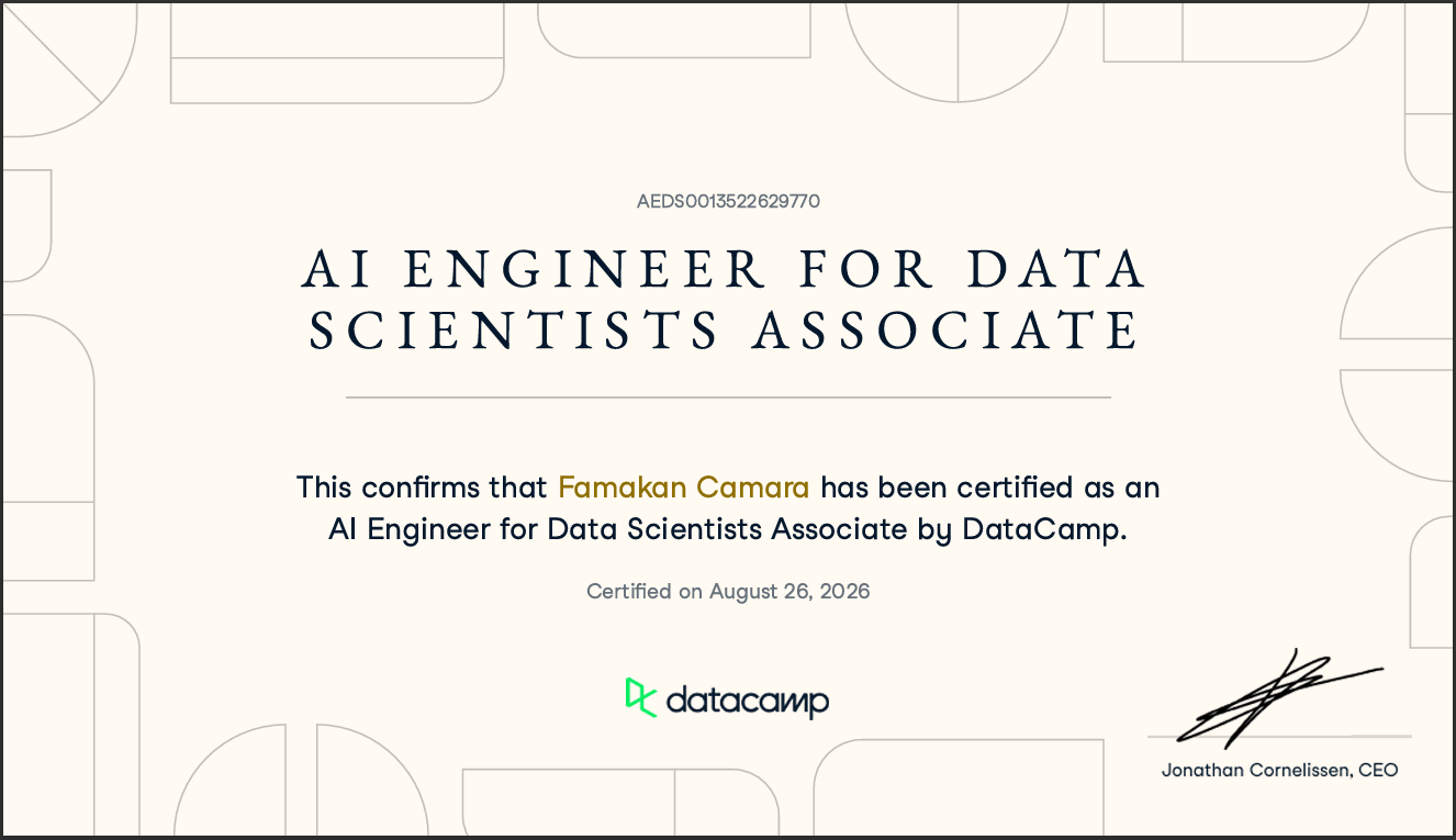 AI Engineer for Data Scientists Associate - DataCamp